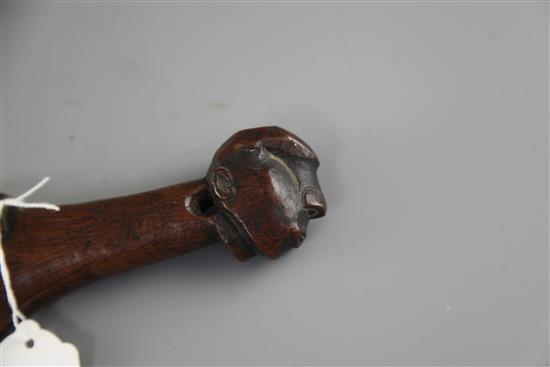 A Maori Wahaika Tiki hardwood war club 13.25in.